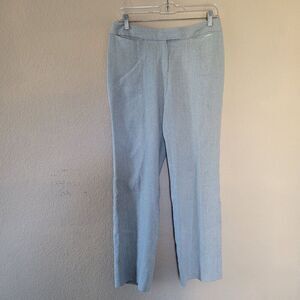 Ungaro Womens Linen Silk Mid Rise Dress Trousers Size 44 Tweed Italy Pockets